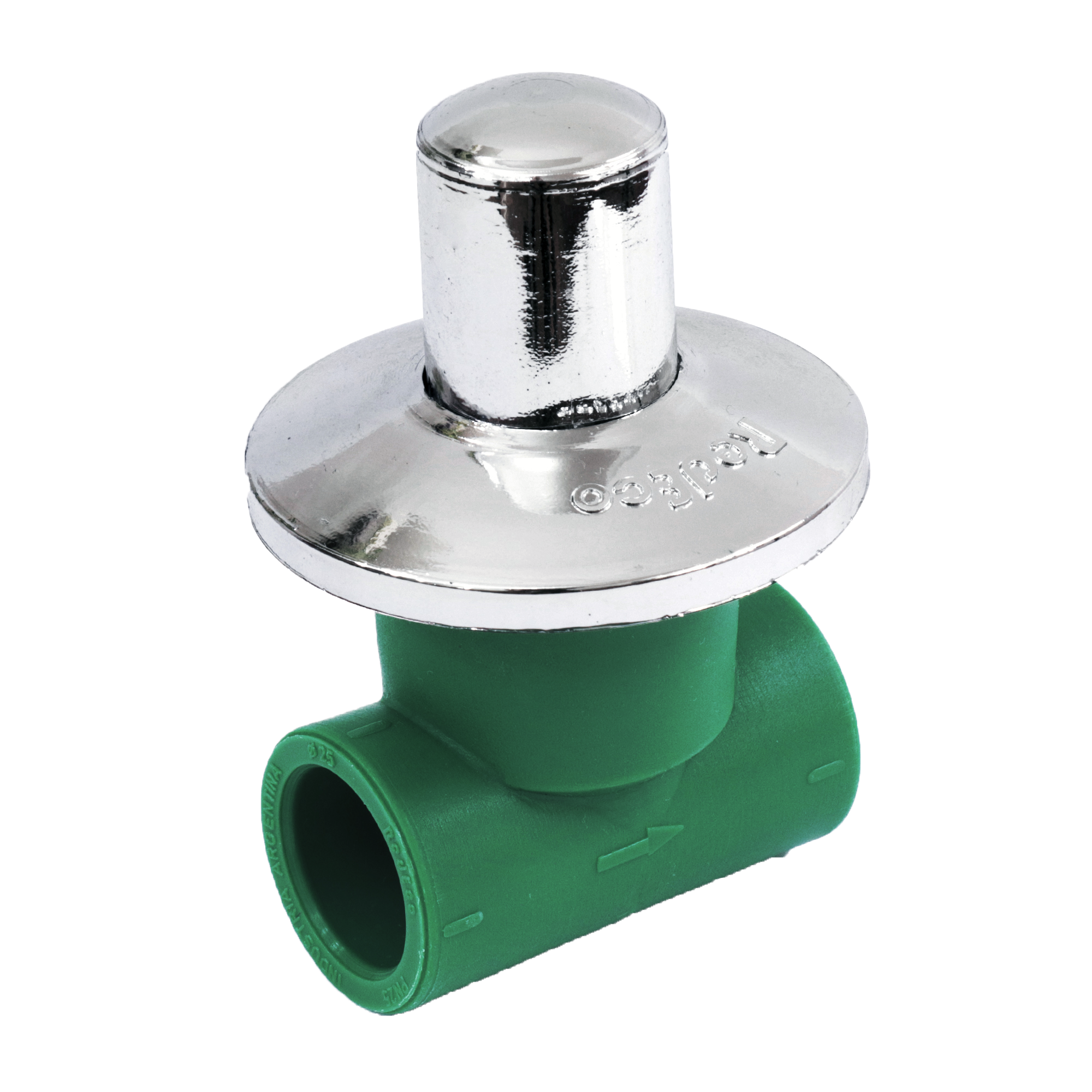 Llave de paso bronce c/ campana cromada